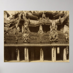 Pôster Monastério ou pagode, detalhe, provavelmente
