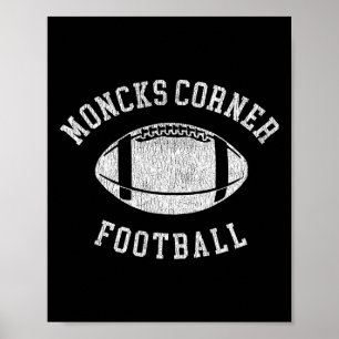 Poster Moncks Corner Futebol Angustiado Vintage Anos 80 T