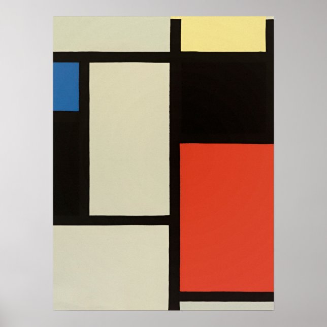 Poster Mondrian Composition Modern Abstrato Pintura (Frente)