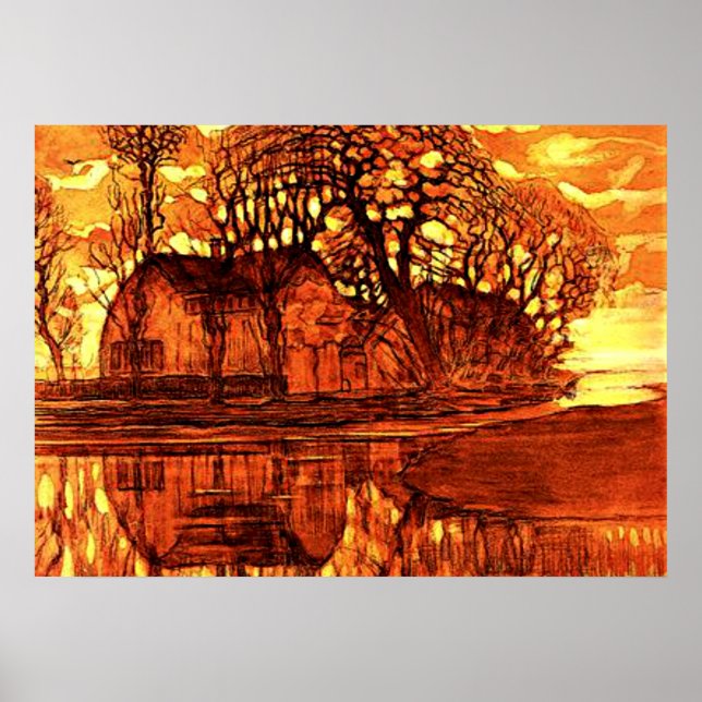 Poster Mondrian - Fazenda em Duivendrecht (Frente)