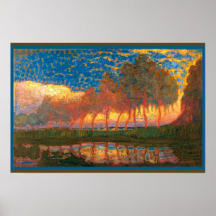 Poster Mondrian - Fileira de Onze Choupos,