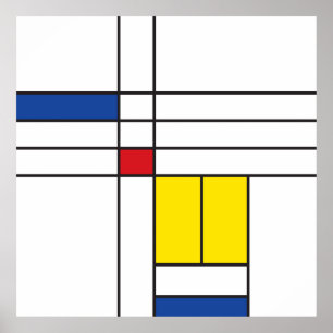Poster Mondrian II Minimalista De Stijl Modern Art Design