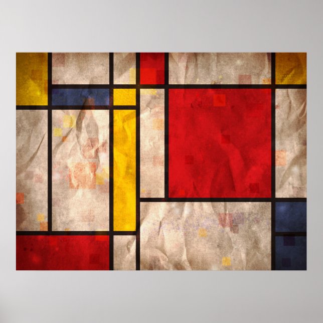 Pôster Mondrian Inspirado (Frente)