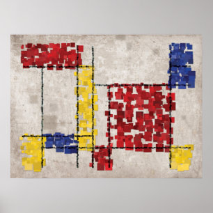Pôster Mondrian inspirou quadrados