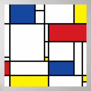 Poster Mondrian Minimalist Geometric De Stijl Modern Art