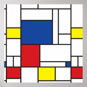 Poster Mondrian Minimalist Geometric De Stijl Modern Art