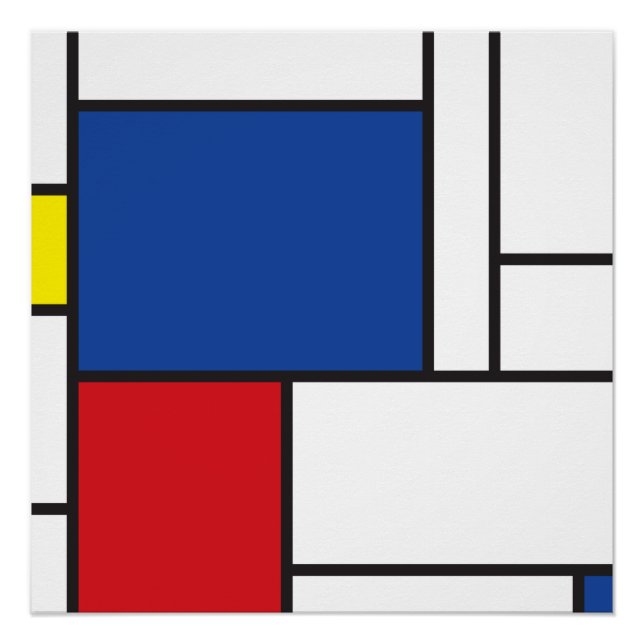 Pôster Mondrian Minimalist Geométrico De Stijl Modern Art (Frente)