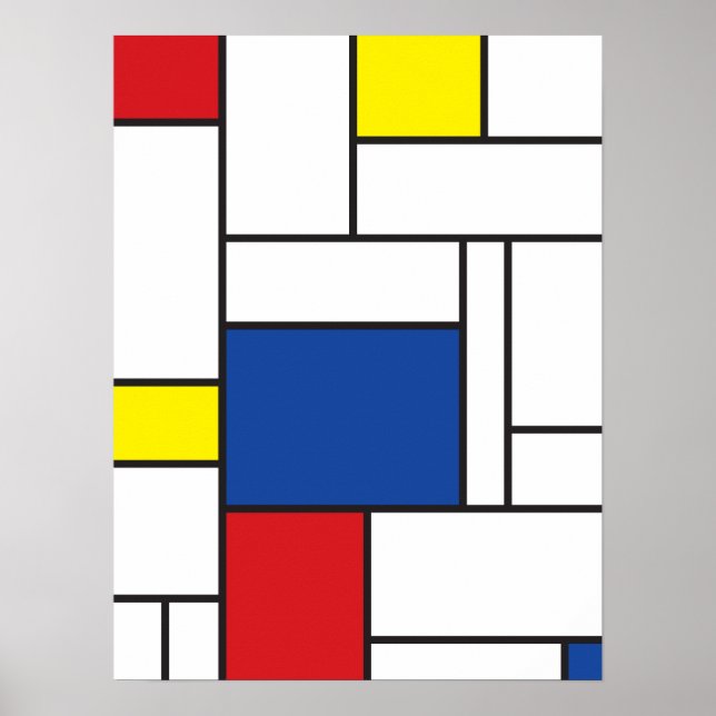 Pôster Mondrian Minimalist Geométrico De Stijl Modern Art (Frente)