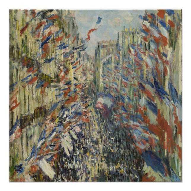 Pôster Monet 1878 Rue Montorgueil em Paris (Frente)
