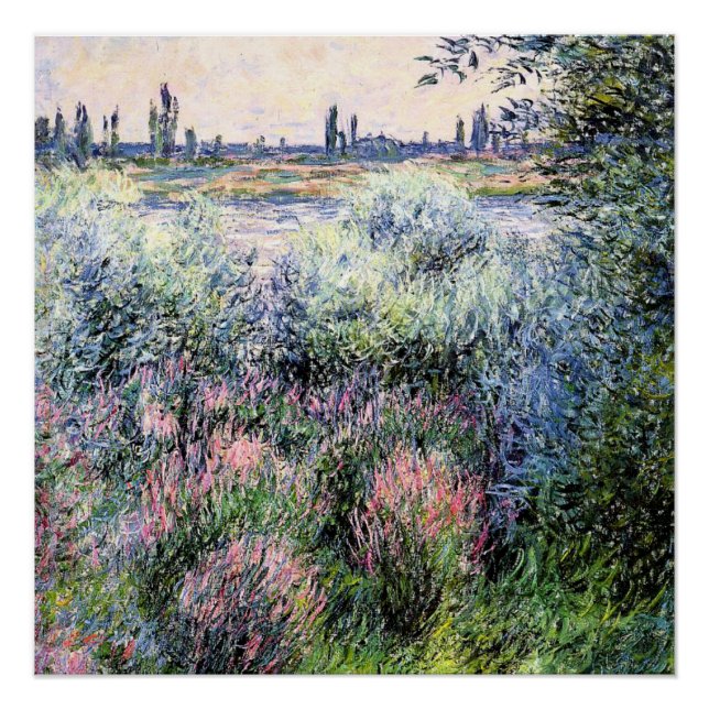 Pôster Monet - A Spot on the Banks of the Seine (Frente)