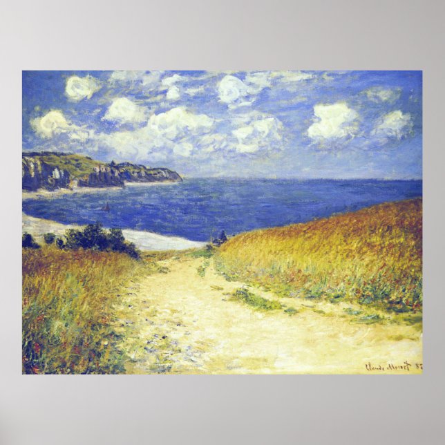 Poster Monet - Beco perto de Pourville, famosa pintura (Frente)