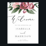 Poster MONET | Boas-vindas ao Casamento Floral Dusty Rosa<br><div class="desc">Este sinal de boas-vindas do casamento apresenta rosa pincel poeirento florais cor-de-água rosa e uma letra elegante. Esta poster de boas-vindas faz a adição perfeita à sua ocasião romântica</div>