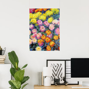 Poster Monet - Cama de Chrysanthemums,