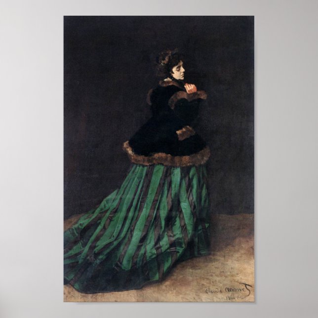 Poster Monet Camille em Vestido Verde (Frente)