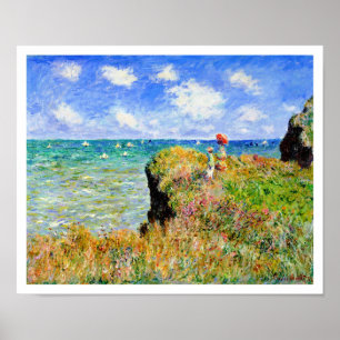 Pôster Monet - caminhada da parte superior do penhasco na