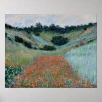 Monet - Campo de Papoulas em um Vale perto de Give
