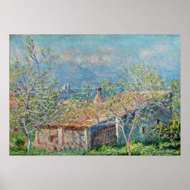 Poster Monet - Casa do Jardineiro em Antibes 1888 (Frente)