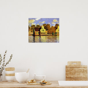 Poster Monet - Casas do rio Zaan em Zaandam,