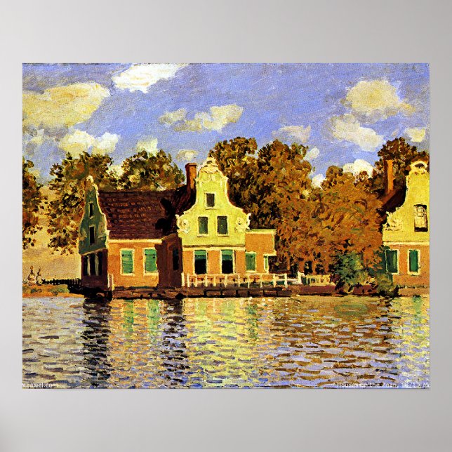 Poster Monet - Casas do rio Zaan em Zaandam, (Frente)