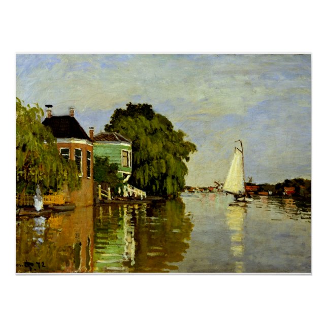 Pôster Monet - Casas no Achterzaan (Frente)