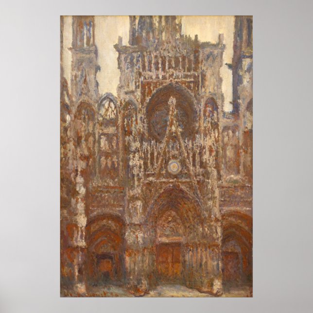 Poster Monet, Catedral de Rouen, Portal Ocidental (Frente)
