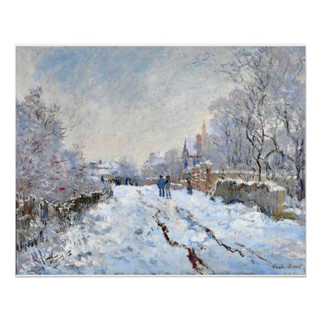 Pôster Monet - Cena de Neve em Argenteuil (Frente)