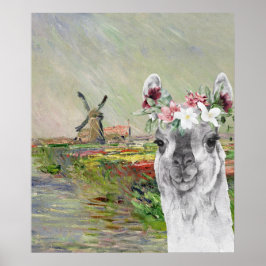 Poster Monet Champ Tulipes e Lama Rico