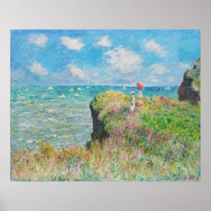 Pôster Monet Cliff anda em Pourville