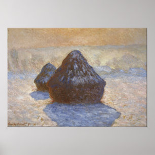 Poster Monet - Efeito de Neve Haystacks