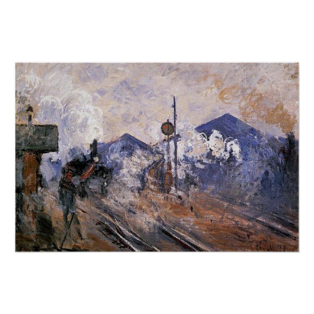 Pôster Monet - Estação Santo-Lazare, Via A Sair, (Frente)