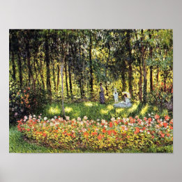 Pôster Monet Family in the Artistic Garden Print