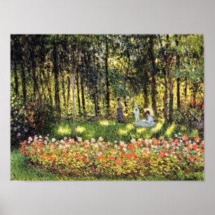 Pôster Monet Family in the Artistic Garden Print