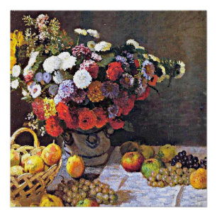 Pôster Monet - Flores e Frutas