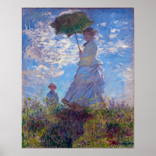 Poster Monet France Impressionista Pessoas Mulher com Par