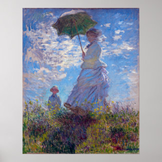 Poster Monet France Impressionista Pessoas Mulher com Par