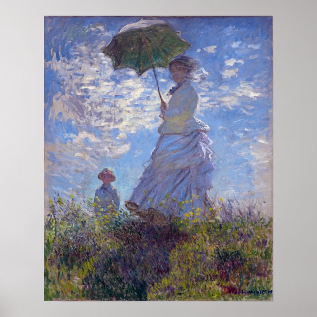 Poster Monet France Impressionista Pessoas Mulher com Par (Frente)