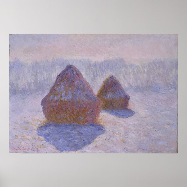 Poster Monet - Haystacks (Effect Of Snow and Sun) 1891 (Frente)