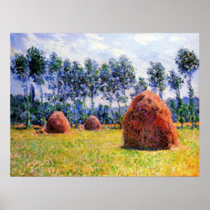Poster Monet - Haystacks em Giverny, 1884,