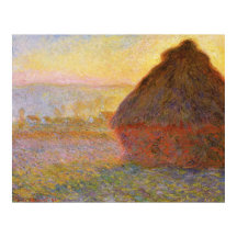 Monet - Haystacks no Sunset - Impressionista