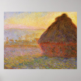 Poster Monet - Haystacks no Sunset - Impressionista