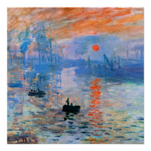 Pôster Monet - Impressão, Assalto do Sol,