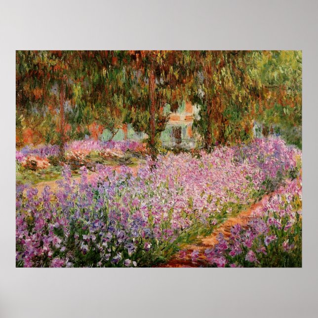 Poster Monet - Irrises no Jardim de Monet (Frente)