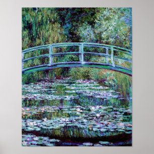 Poster Monet - lagoa do lírio de água & ponte japonesa