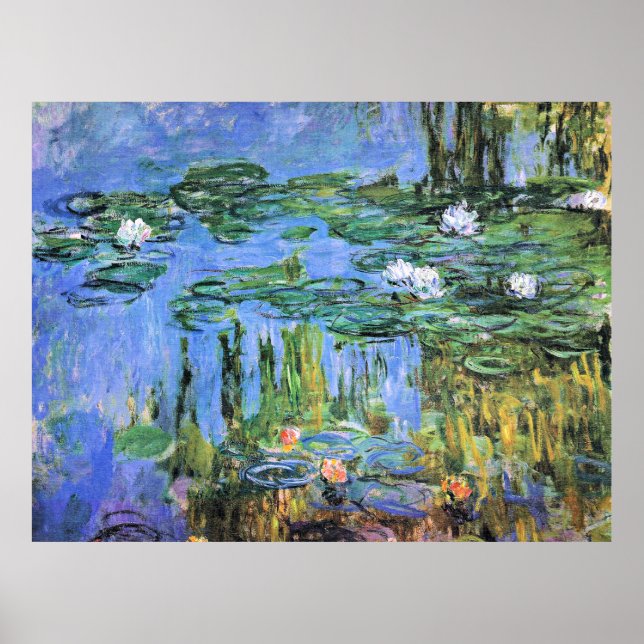 Poster Monet - Lírios d'água, 1914-1915, pintura de arte (Frente)