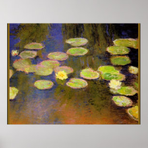 Poster Monet - Lírios-d'água (amarelos), pintura popula