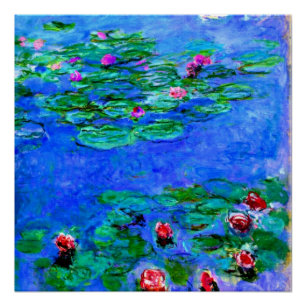 Pôster Monet: Lírios-d'água (vermelho), pintura de Clau