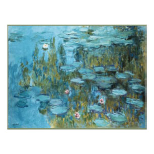 Pôster Monet - Lírios de Água (turquesa)