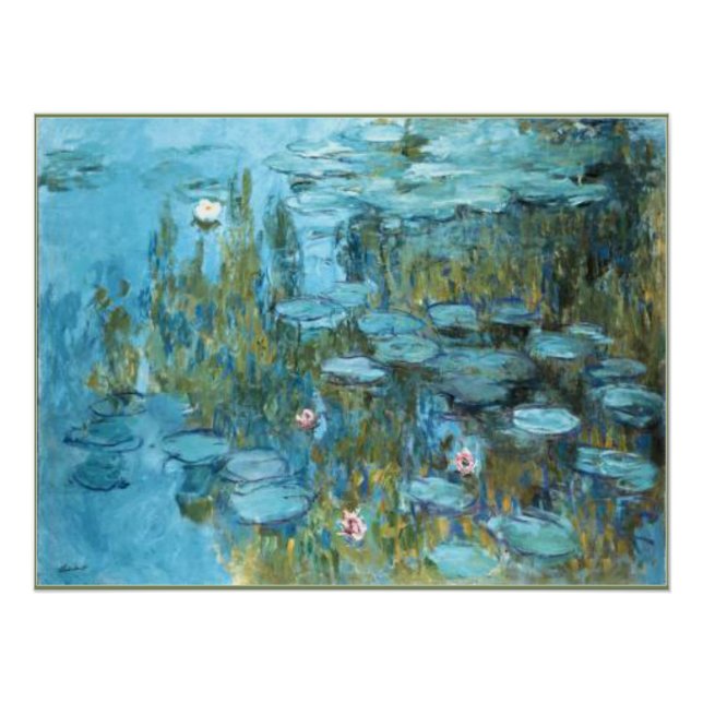 Pôster Monet - Lírios de Água (turquesa) (Frente)