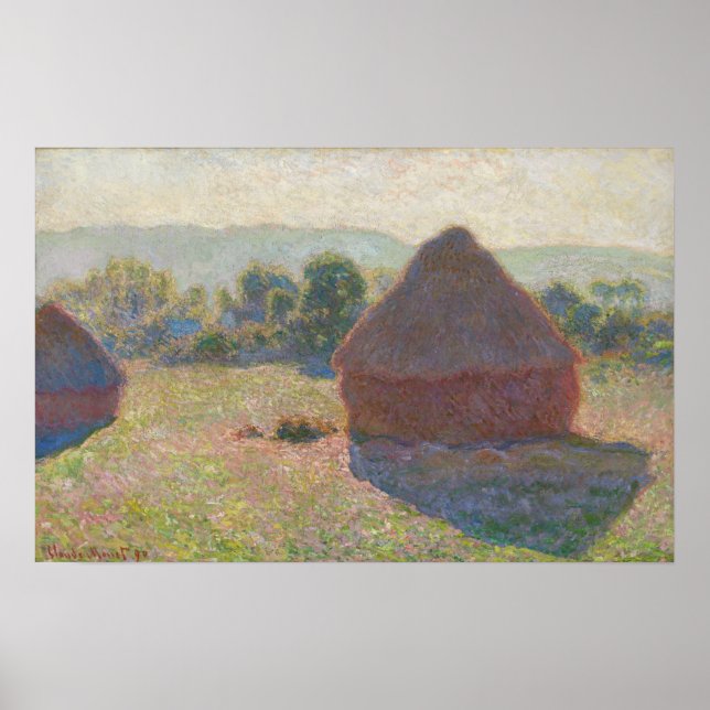 Poster Monet - Montes de Feno ao Meio-dia (Frente)