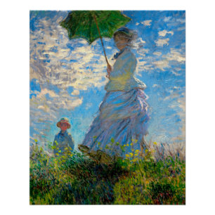 Pôster Monet Mulher Guarda-Sol Impressionismo